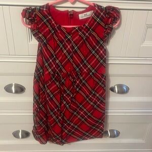 Girls holiday plaid dress size 4t, viney vines